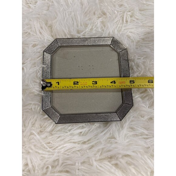 Nicole Miller Home Accent Silver Octagonal Picture Frame 3"x3" Made In China - Picture 7 of 8